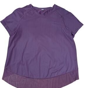 Lululemon burgundy mesh top with sheer mesh